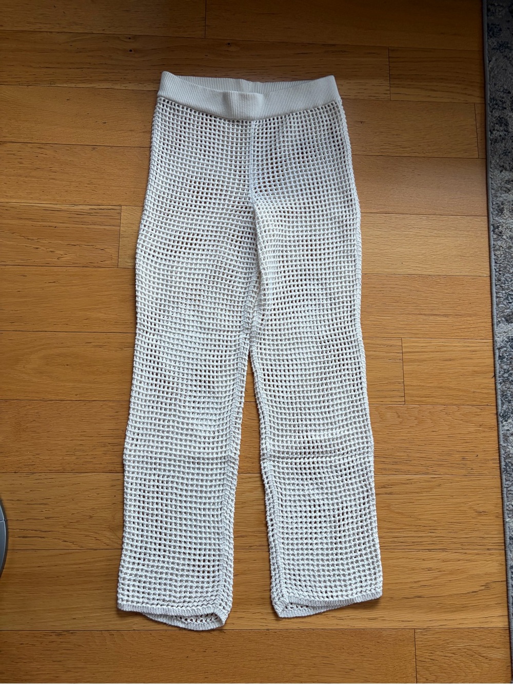 Abercrombie & Fitch Cream Crochet Wide-Leg Cover-Up Pants - Picture 2 of 4